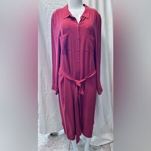 NWT Eileen Fisher Silk Crepe Dress Sz L , Rust Color-PRICE IS FIRM